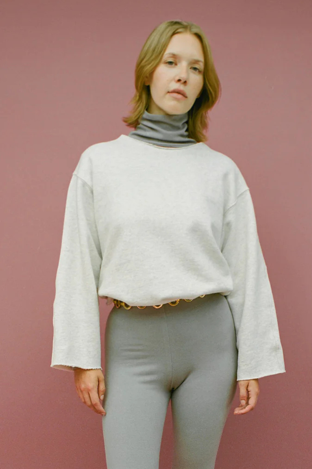 Heavy Fleece Dome Sweater | Ash Grey