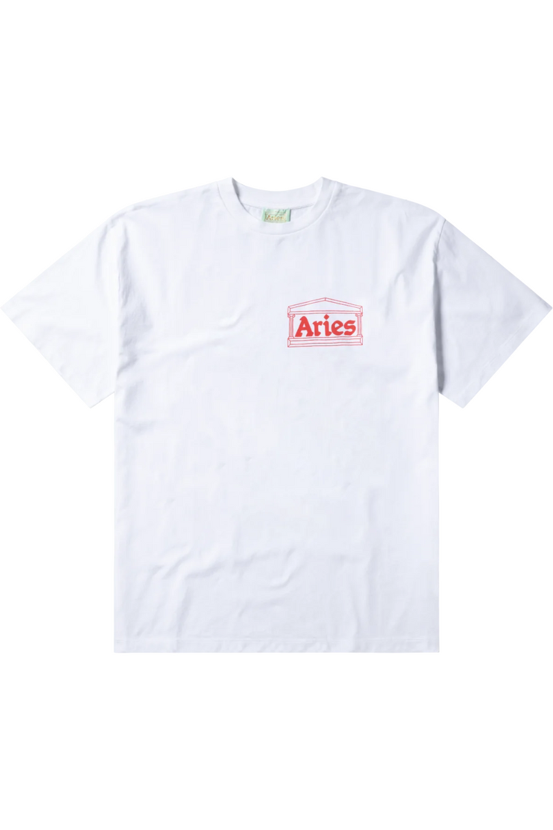 ★ARIES★ Sun Bleached Mega Temple Short Sleeve T-Shirt Came Temple SS Tee White – Aries