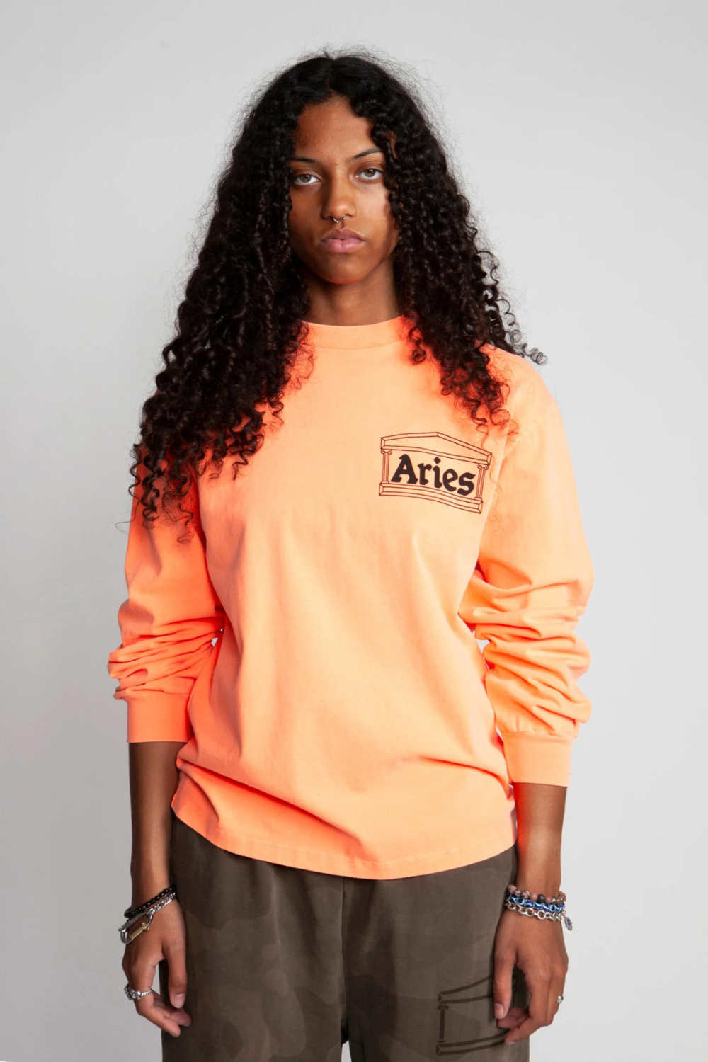 Temple LS Tee | Fluro Red