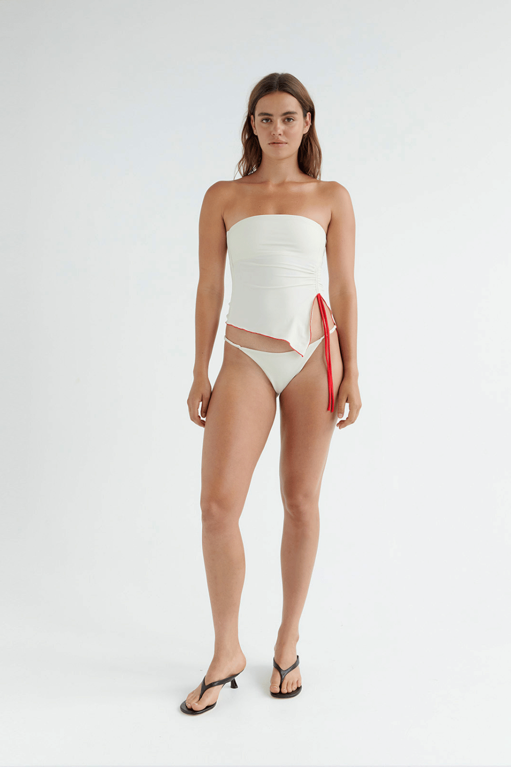 Mia Top | Cream/Red