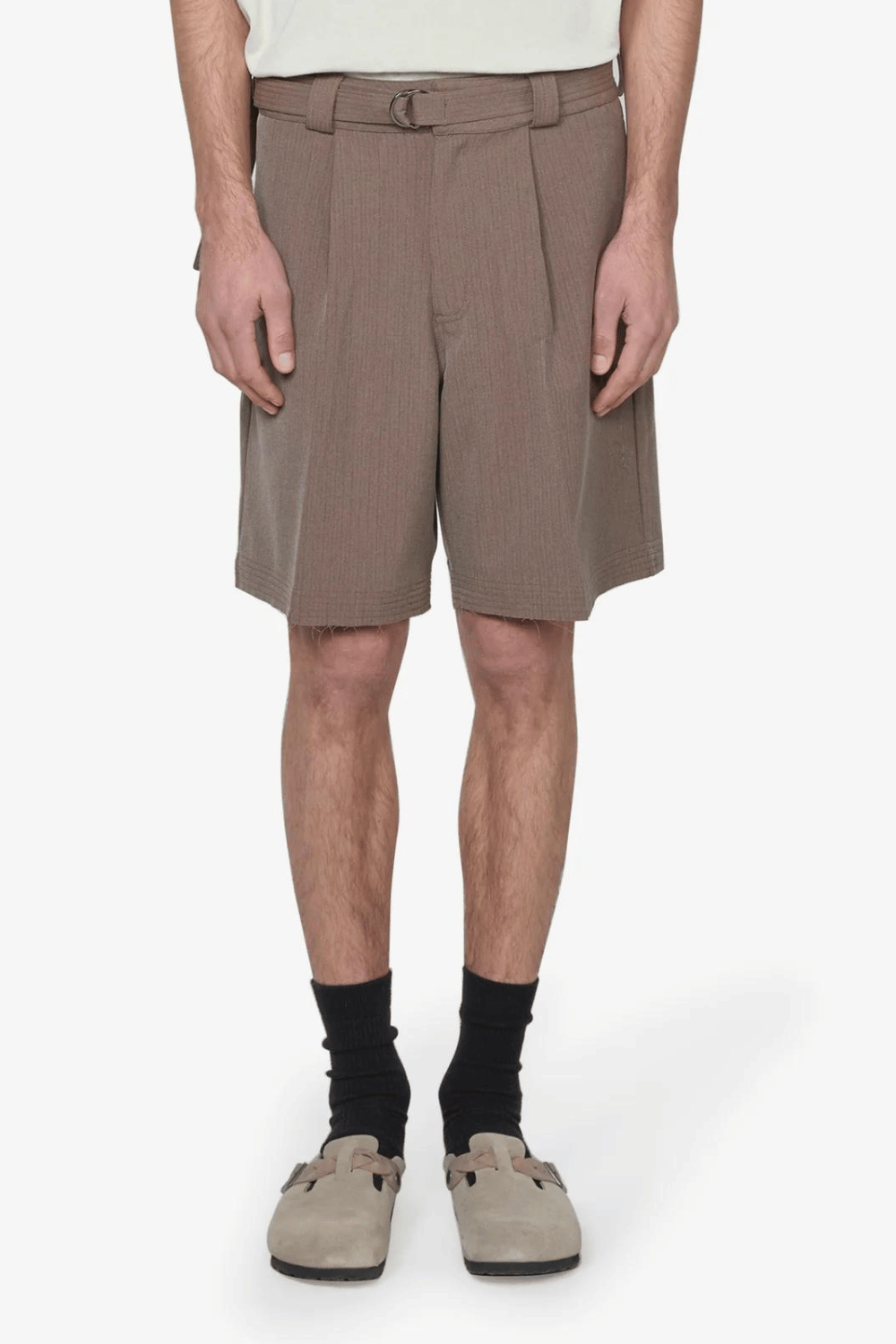Pleated Suit Short | Taupe