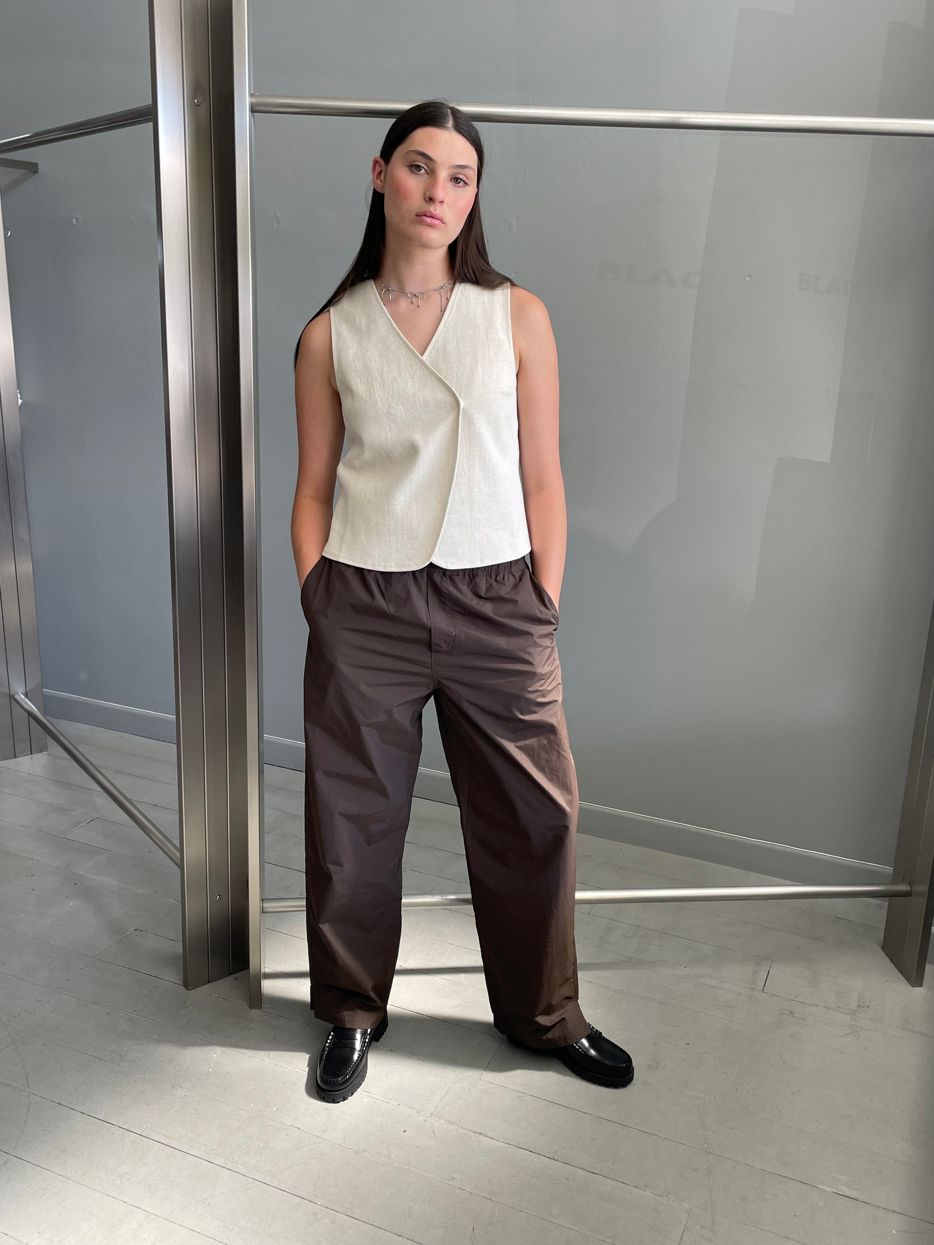 Baggy Nylon Pant | Brown | Stock NZ | BEACH BRAINS NZ | Black Box Boutique Auckland | Womens Fashion NZ