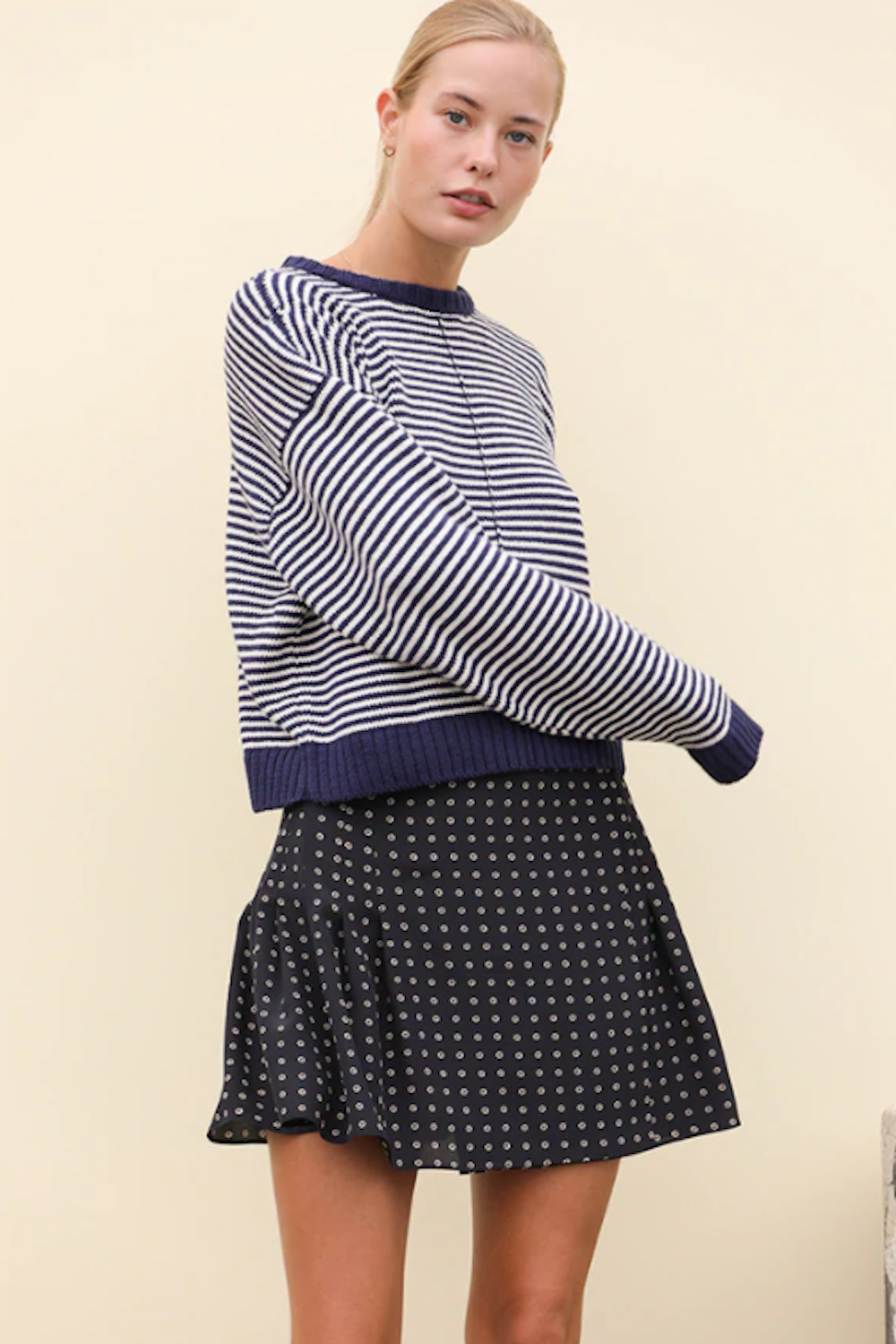 Nonno Sweater | Navy/Ivory | Stock NZ | CIAO LUCIA NZ | Black Box Boutique Auckland | Womens Fashion NZ