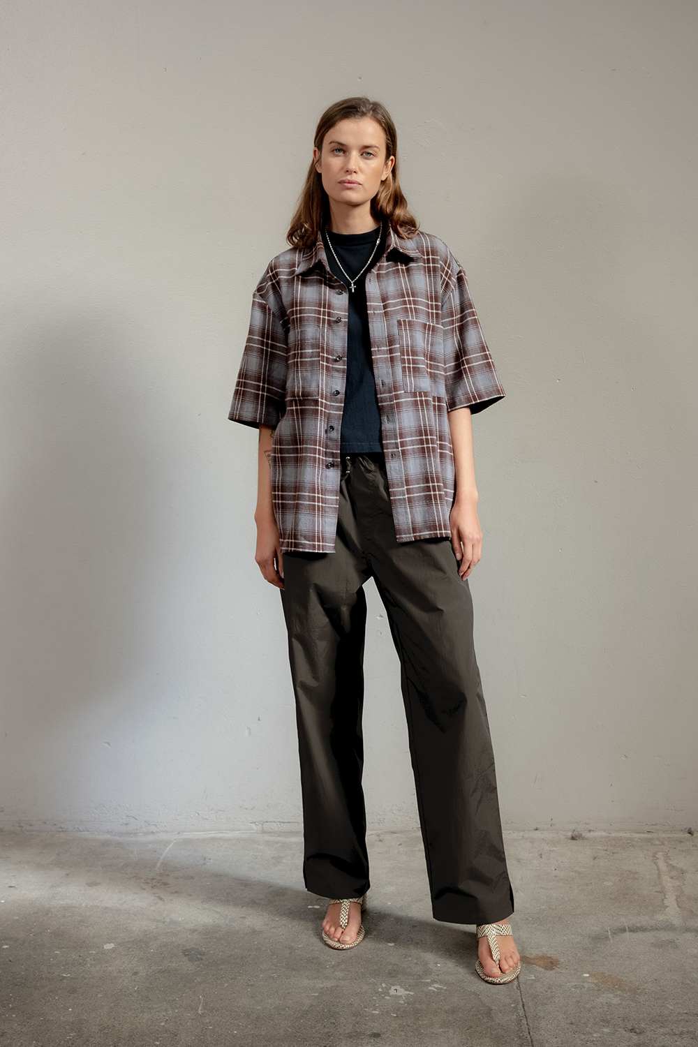Baggy Nylon Pant | Brown | Stock NZ | BEACH BRAINS NZ | Black Box Boutique Auckland | Womens Fashion NZ