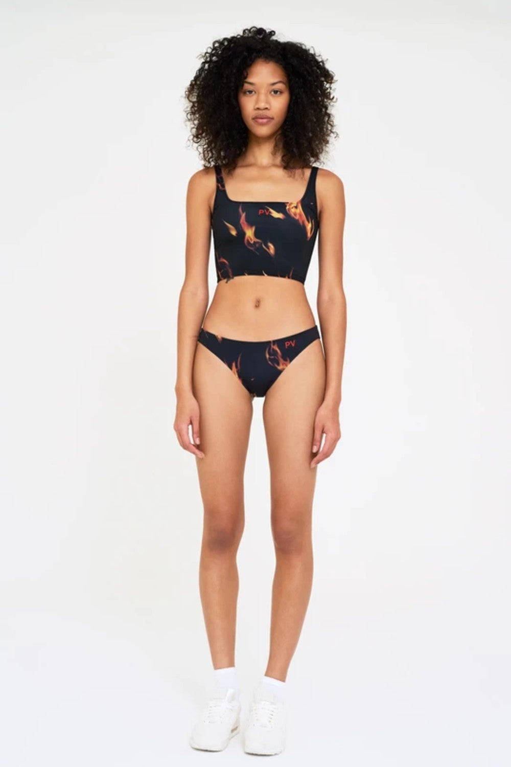 Crop Logo Swim Top  Flame – Black Box Boutique