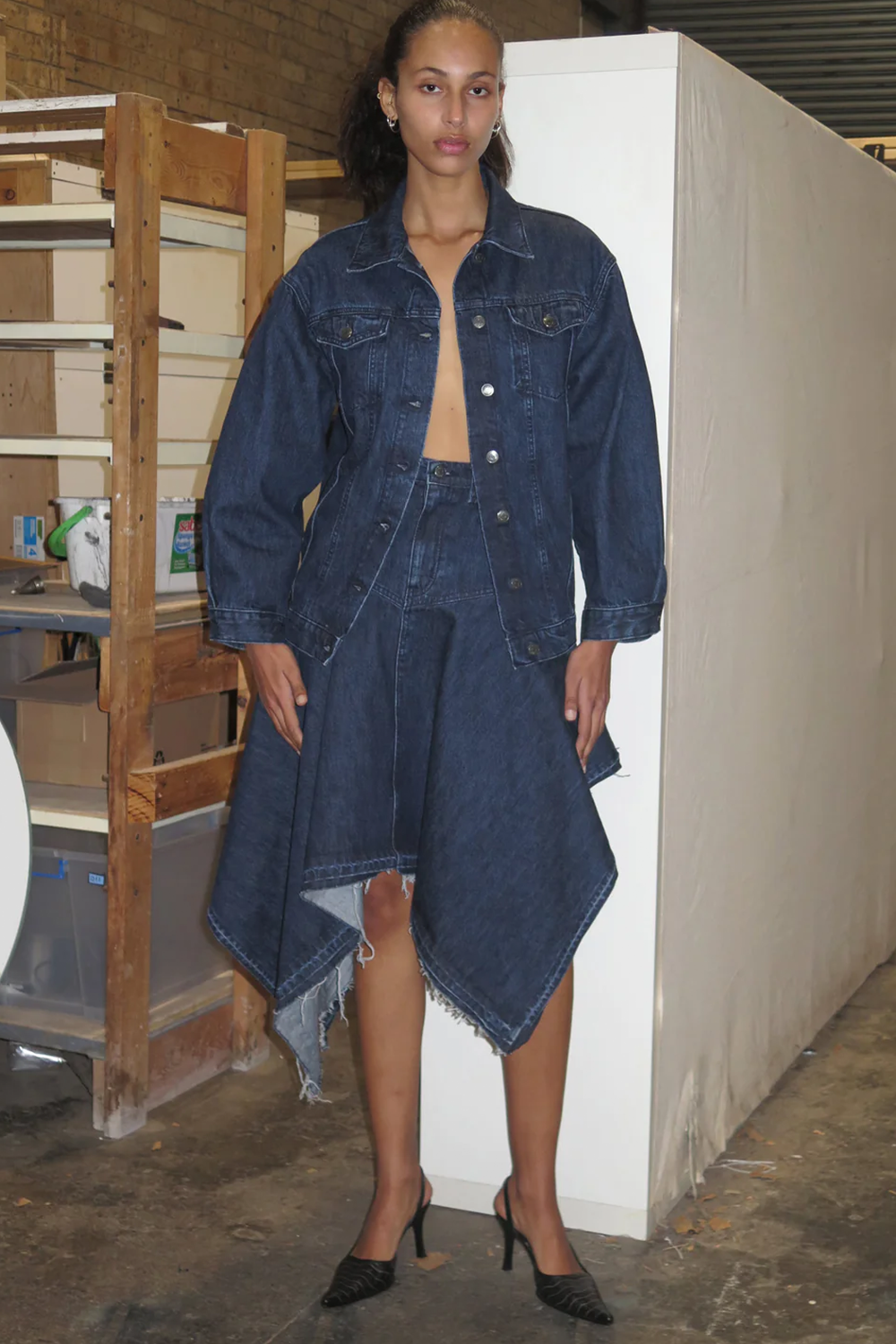 HOMAGE LONGLINE JACKET - DARK INDIGO | Stock NZ | PERMANENT VACATION NZ | Black Box Boutique Auckland | Womens Fashion NZ