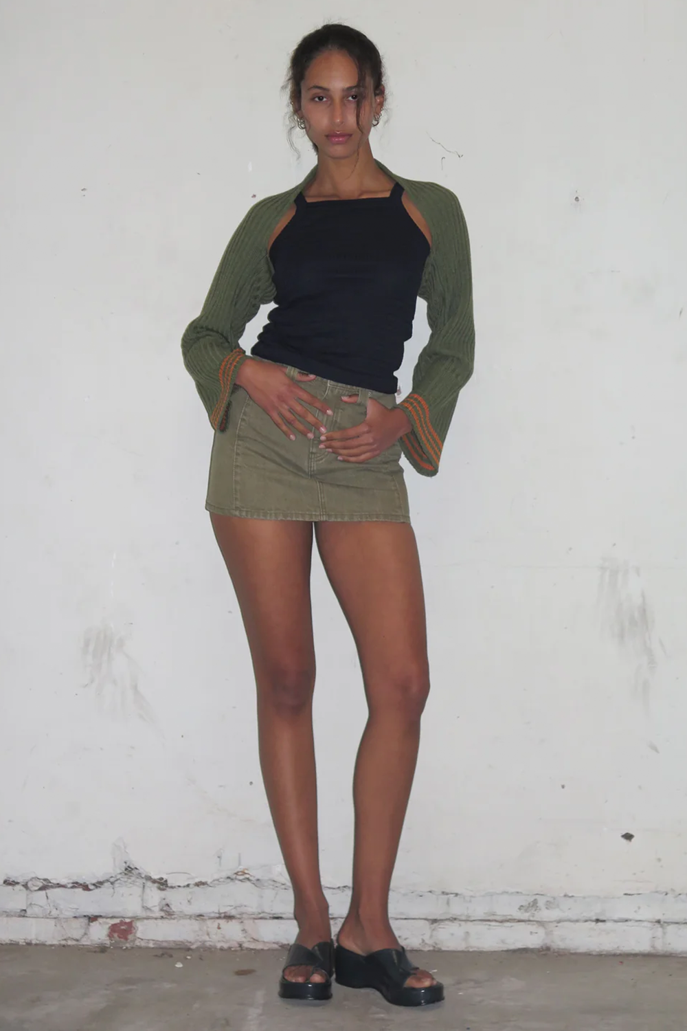 HOMAGE MINISKIRT ~ KHAKI | Skirt NZ | PERMANENT VACATION NZ | Black Box Boutique Auckland | Womens Fashion NZ