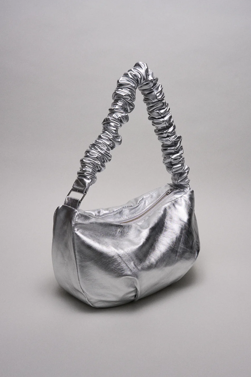PV SCRUNCHIE BAG - SILVER LEATHER | Bag NZ | PERMANENT VACATION NZ | Black Box Boutique Auckland | Womens Fashion NZ