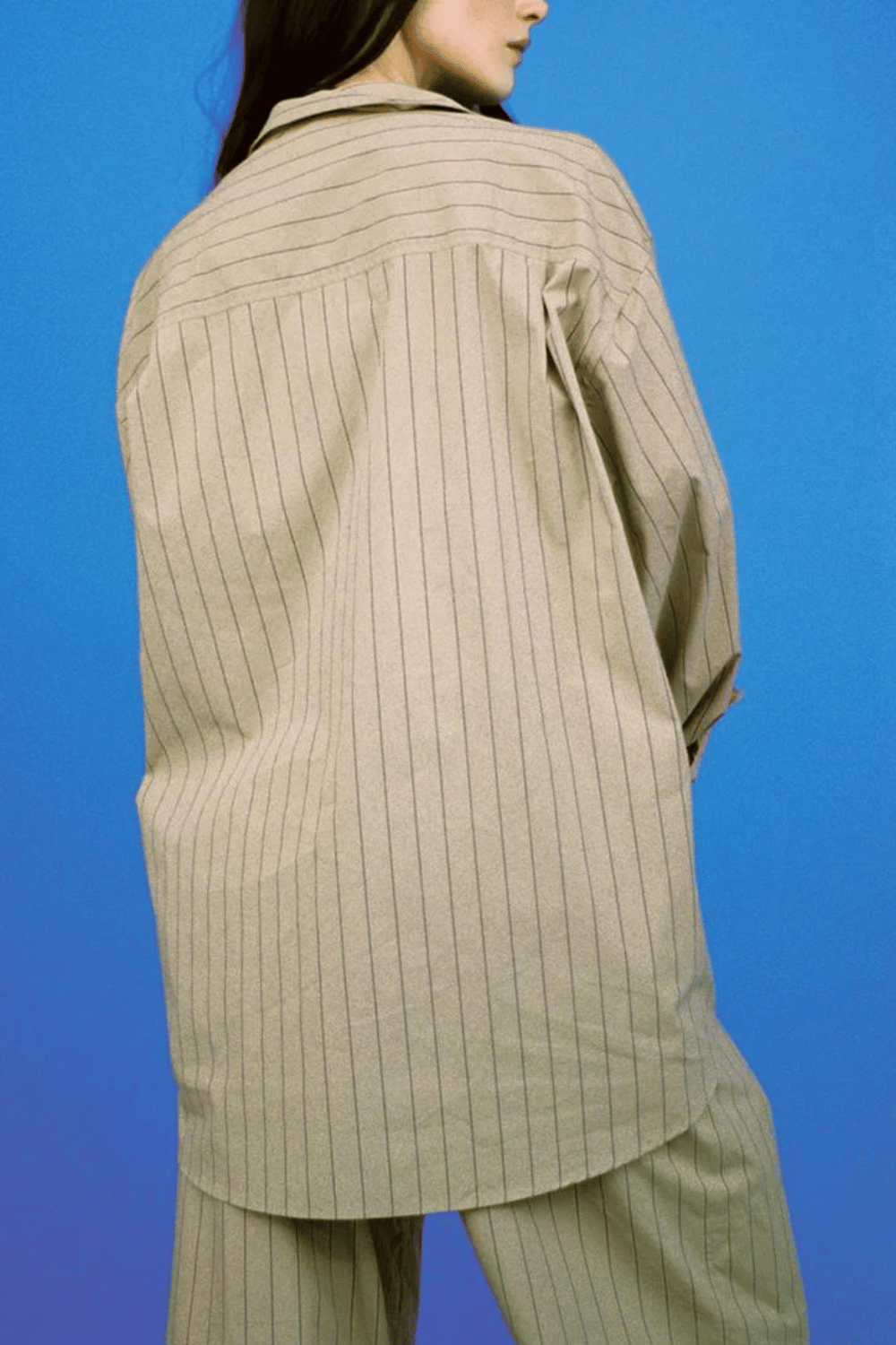 The Big Button Up | Camel Stripe