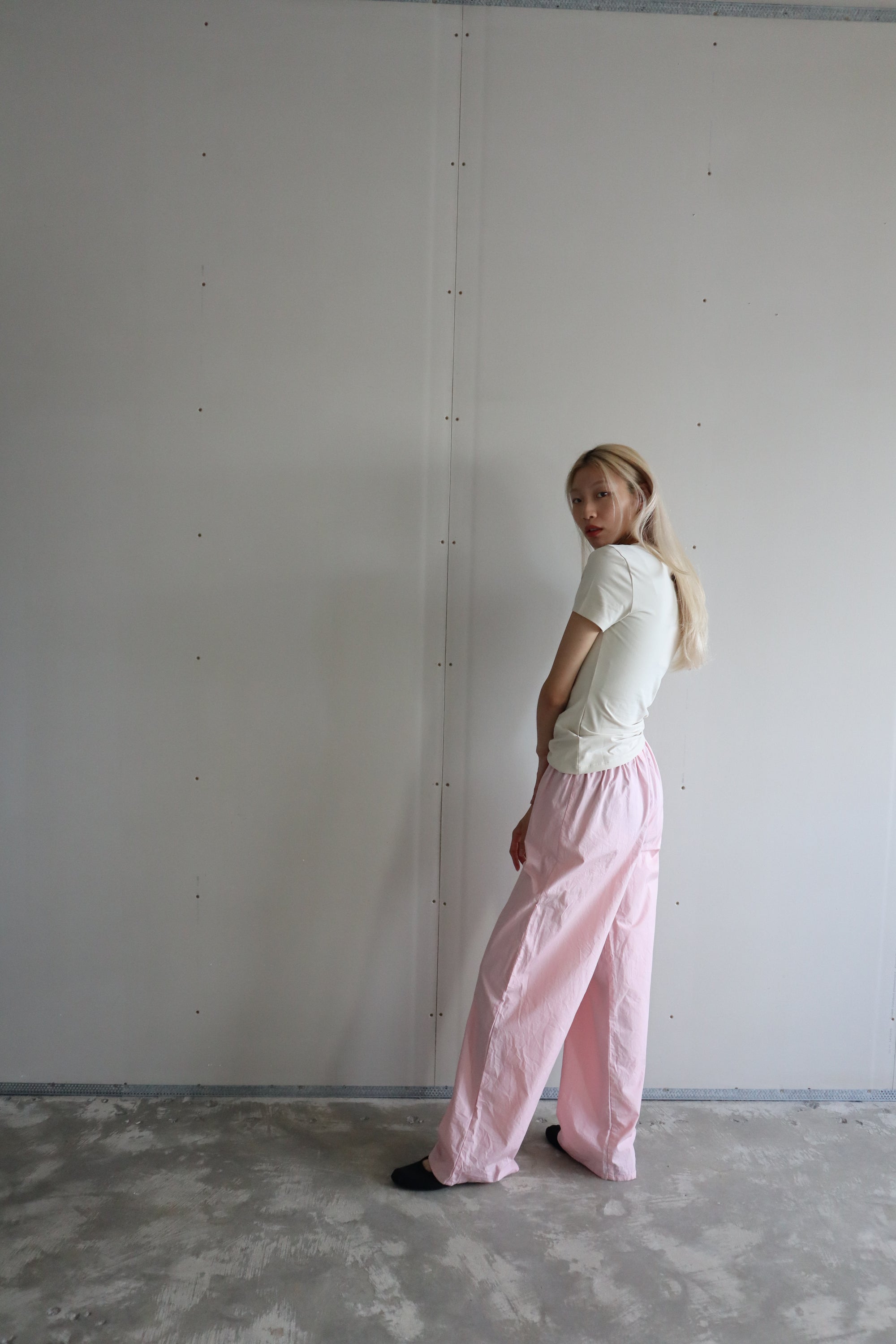 BUBBLEGUM PINK COTTON PANTS