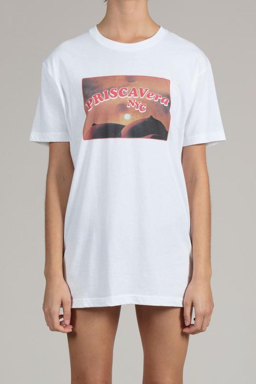 Sunset Tee | White | Stock NZ | PRISCAVera NZ | Black Box Boutique Auckland | Womens Fashion NZ