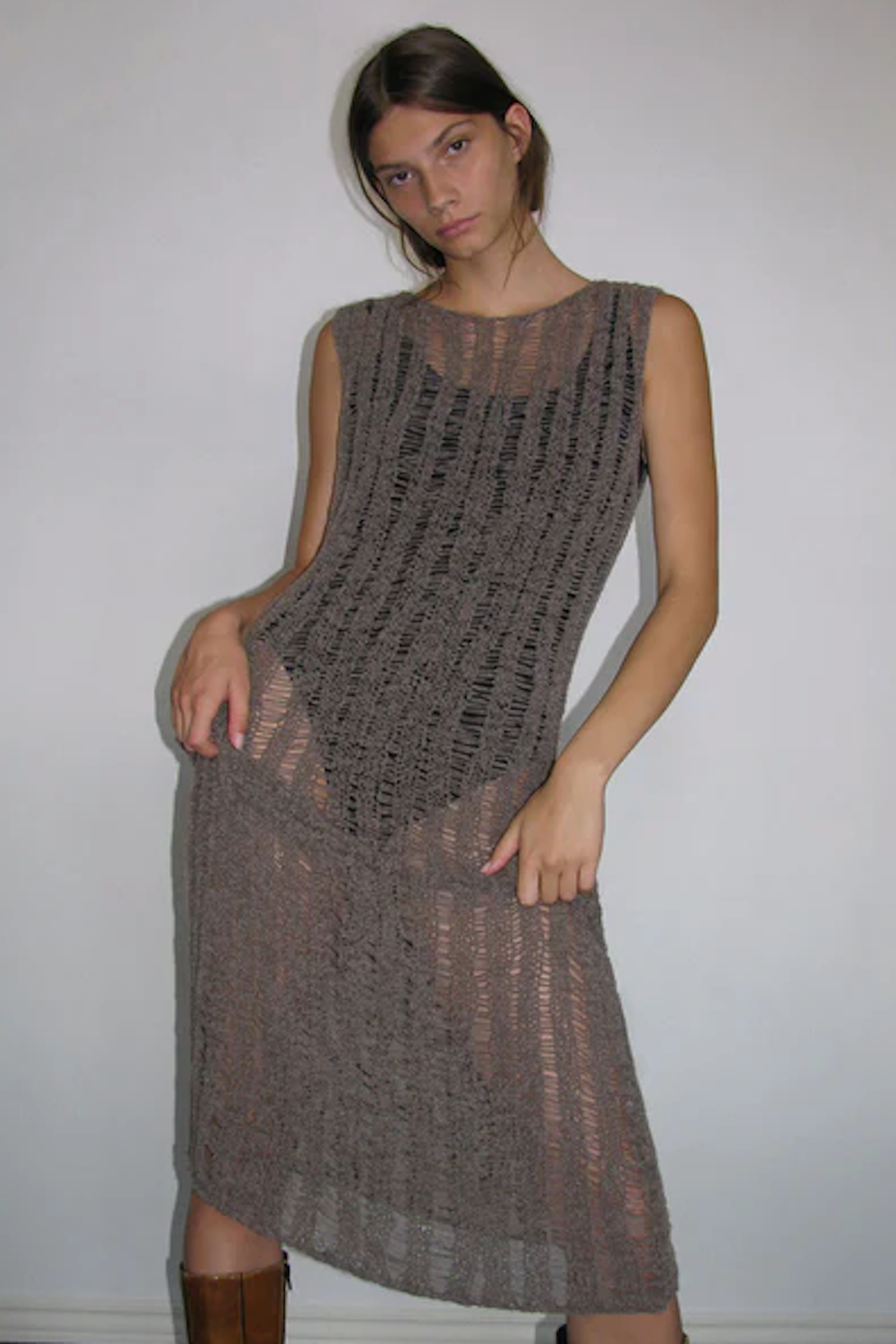 Alhambra Dress | Taupe | Unclassified NZ | PALOMA WOOL NZ | Black Box Boutique Auckland | Womens Fashion NZ